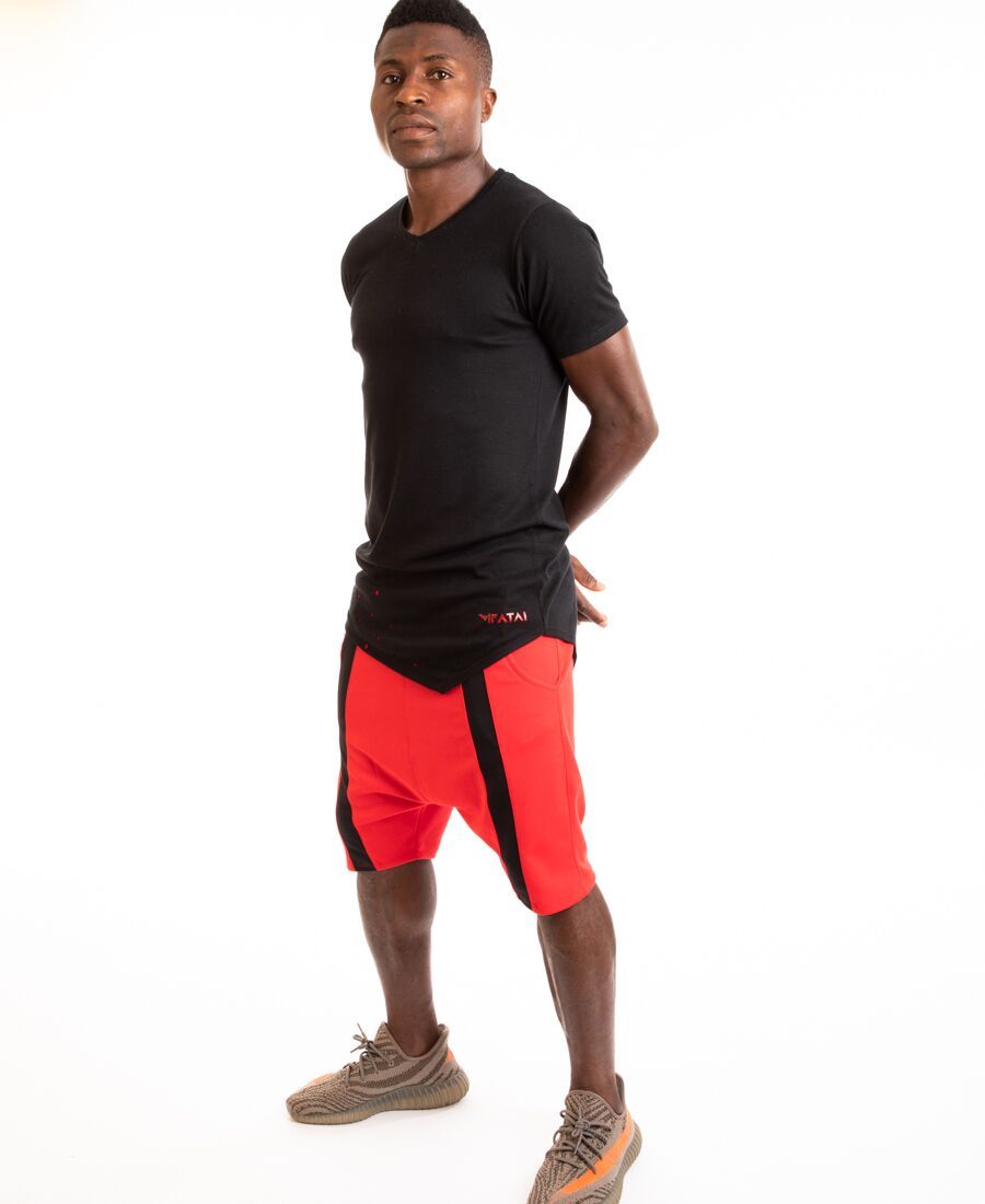 Red short trousers with black middle line - Fatai Style